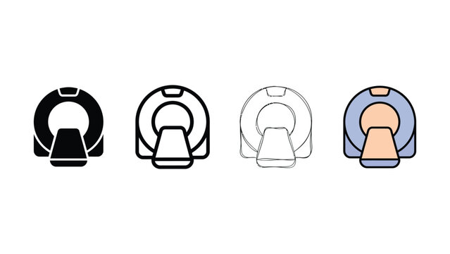 CT scanner medical imaging icon editable stroke vector