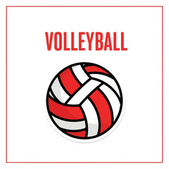 Fototapeta premium Dynamic Volleyball Graphic Element For Sports Branding And Design