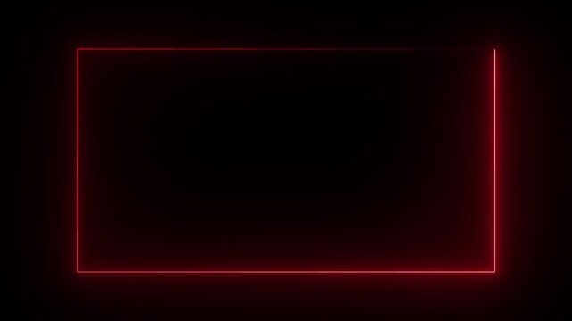 neon Led tv frame screen on black background