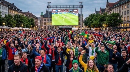 Obraz premium Grupo de torcedores na copa do mundo de futebol