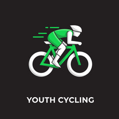 Fototapeta premium Dynamic Youth Cyclist Emblem For Sporting Events And Clubs