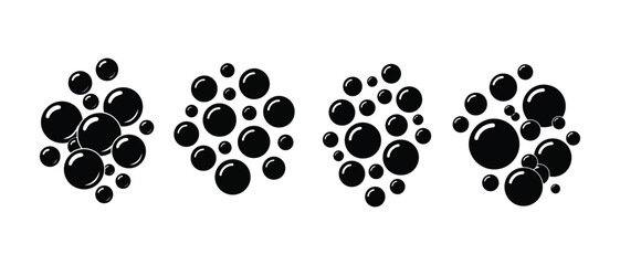 Fototapeta premium Black soap bubbles vector graphics