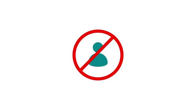 No entry icon animation with bright background