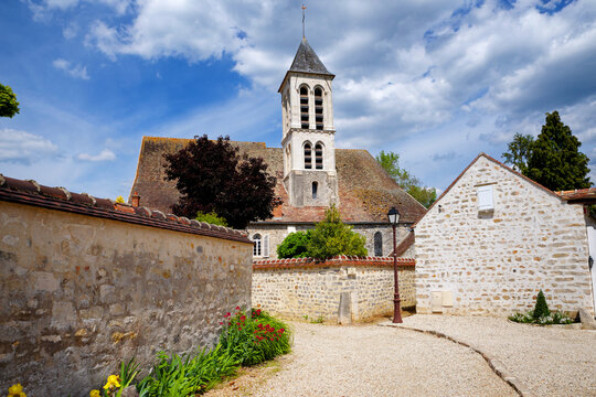 Church of Noisy sur Ecole village in the French G&acirc;tinais Regional Nature Park	