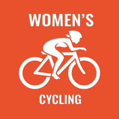 Naklejka premium Empowering Women Cyclists Graphic Emblem Iconic Sport Symbol Diverse Fitness Endeavors