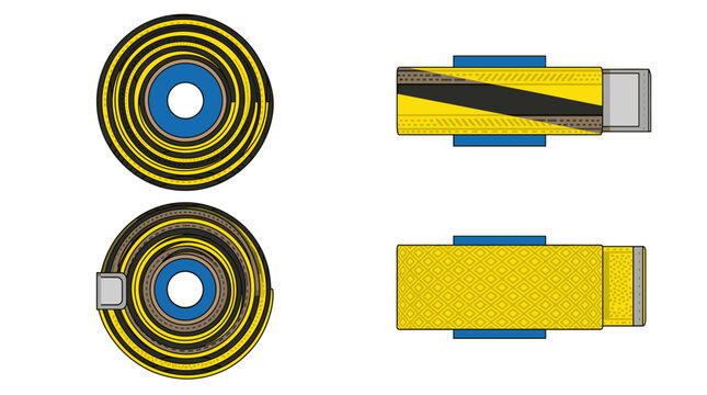 Tennis grip tape sports equipment with front side rear and top views vector illustration