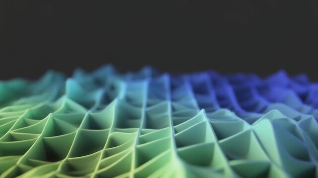 Abstract 3D geometric shapes morphing in dark space