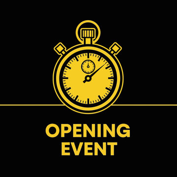Golden Stopwatch Timer For Exciting Grand Opening Event Countdown