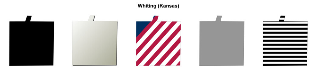 Fototapeta premium Whiting (Kansas) blank outline map set
