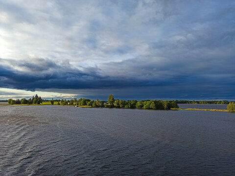 Stormy sky over a lake