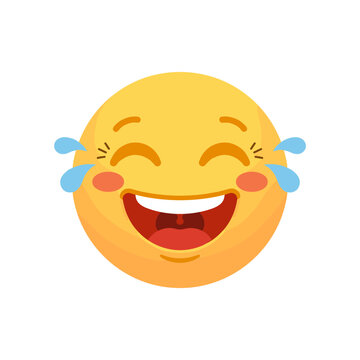 Laughing Face Emoji: An animated yellow emoji with eyes squeezed shut and tears streaming down its face, indicating overwhelming laughter and joy.