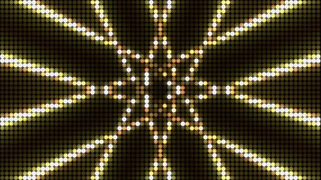 Flashing gold LED light geometric star shape pattern loop