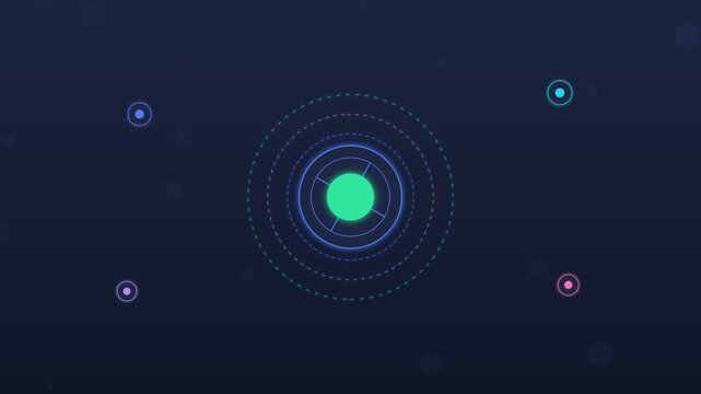 Flat design cyber vault opening after AI authentication dark