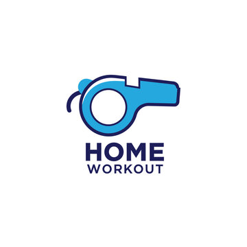 Home Workout Whistle Motivation Fitness Sport Training Concept