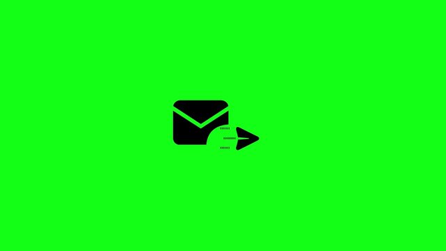 Email send icon animation concept. Email send communication symbol for digital messaging interface. motion graphic of Email send message notification concept.