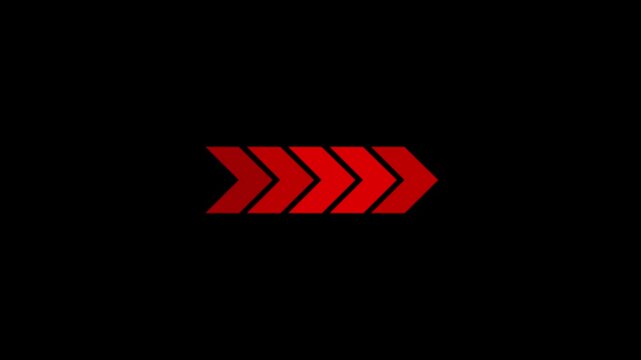 Right-directional arrow loop animation. Animated arrows for the overlay video layer. motion graphic of right arrow concept. 4k motion video