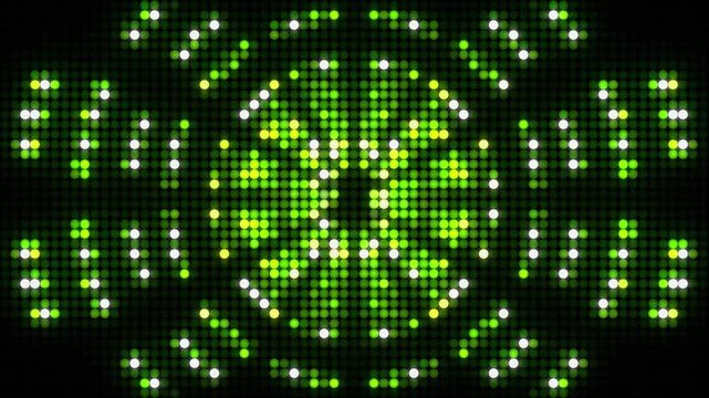 Seamless loop of green geometric LED screen
