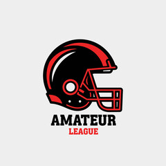 Fototapeta premium Modern American Football Helmet Emblem For Amateur Sports League Design