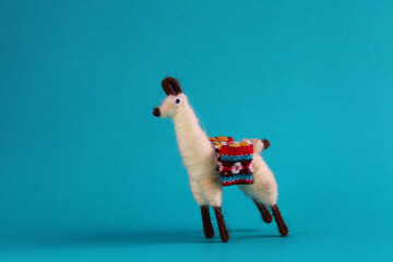 Naklejka premium Beautiful llama or alpaca animal crafts