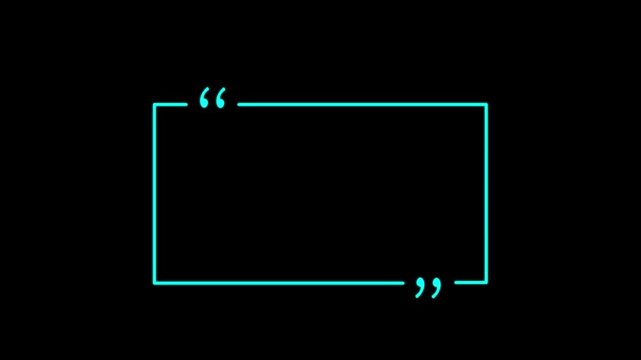 Text quote sign. White Icon with long shadow in black background.Flat Sign & Trendy Symbol. motion graphic of Quotes Box concept.