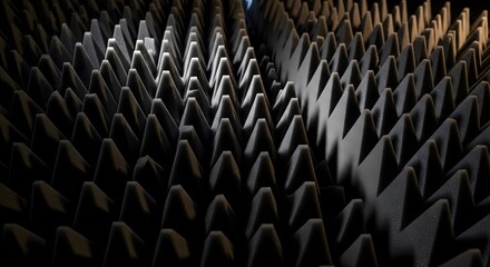 Fototapeta premium Anisotropic Anechoic Chamber Walls with Pyramidal Foam