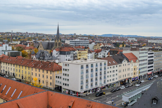 Fulda City View with Gothic Church Spire