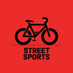Fototapeta premium Modern Bicycle Silhouette Branding Iconic Street Sports Symbol