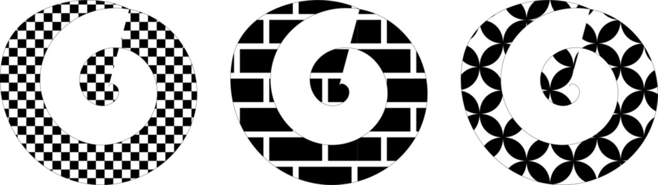 Set of vector spiral patterns