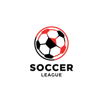Modern Soccer League Logo Design With Dynamic Ball Icon