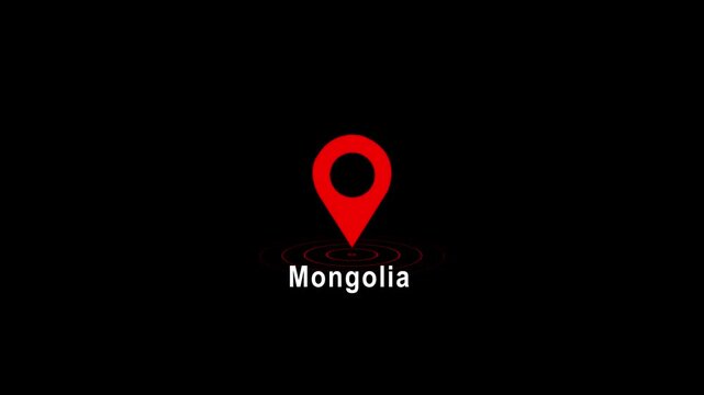 Red location pin icon with Latvia text on black background image photo 4k video...