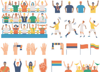 Fototapeta premium Colorful Stadium Fans and Spectators Celebrating Sports Events