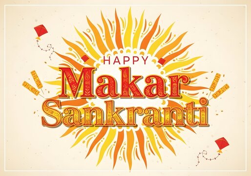 Happy makar sankranti festival greeting