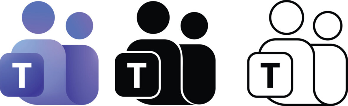 Microsoft teams new update logo icon sheet_ms team updated logo icon vector