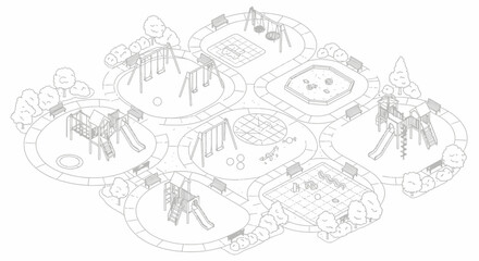 Obraz premium Black and white illustration carnival map.