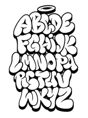 Fototapeta premium Graffiti Bubble Style Alphabet Letters Graffiti font Street art style