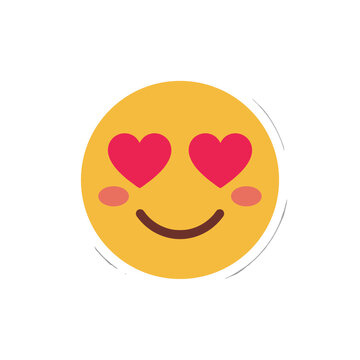 Smitten Emoji Face: A cheerful yellow emoji with hearts for eyes and blushing cheeks, conveying a feeling of deep affection and adoration.