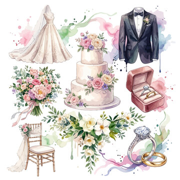 Wedding celebration party decorations and accessories