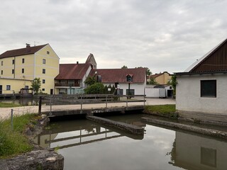Fototapeta premium Blick in das Zentrum von Bad Gögging in Bayern