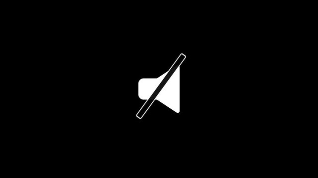 Speaker mute icon with diagonal line for volume control settings