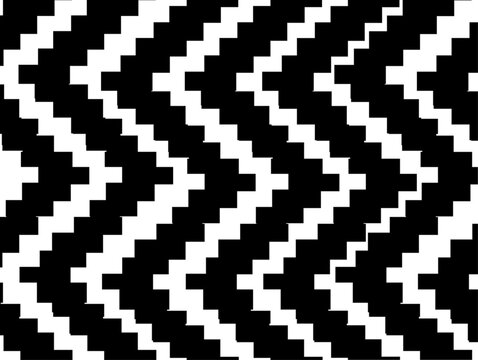 Minimalist Seamless Pattern of Black and White Diagonal Staircase Lines in a Bold Modern Geometric Zigzag Background