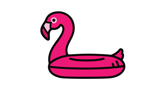 Pink inflatable flamingo pool float for summer vacation leisure