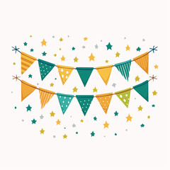 Obraz premium Festive Bunting and Stars Decoration