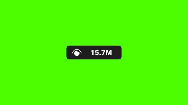 views count rising 4k animation, Hundred Million incoming followes counter video, 100M subscriber counter, views number of viral content aimation, animated 100M followers,like comment and views video.