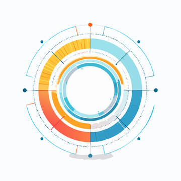 Abstract Circular Data Visualization with Futuristic Design
