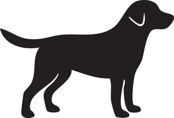 Fototapeta premium Black dog silhouette standing in profile view