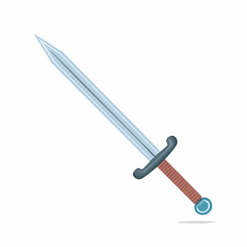 Illustration of a medieval sword with a blue pommel