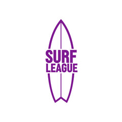 Fototapeta premium Surf League Logo Design Minimalist Icon On White Background