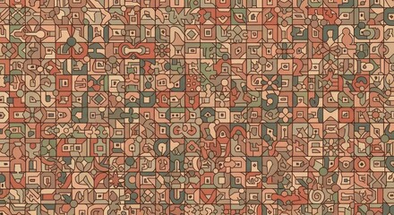 Fototapeta premium Vibrant Mosaic Tile Art Pattern Design.