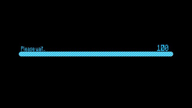 System loading progress bar with please wait message and percentage display