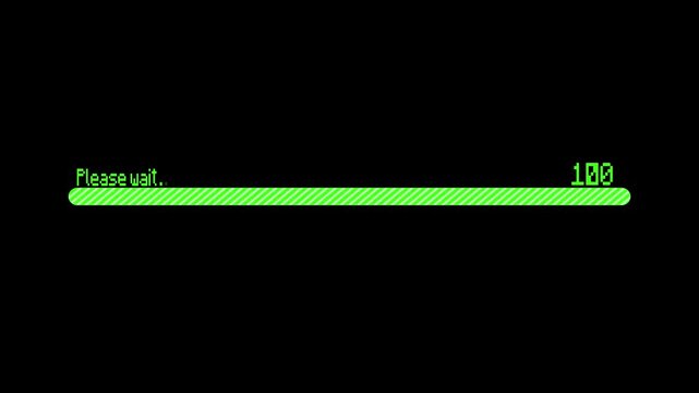 Digital progress bar loading please wait graphic design a digital animation